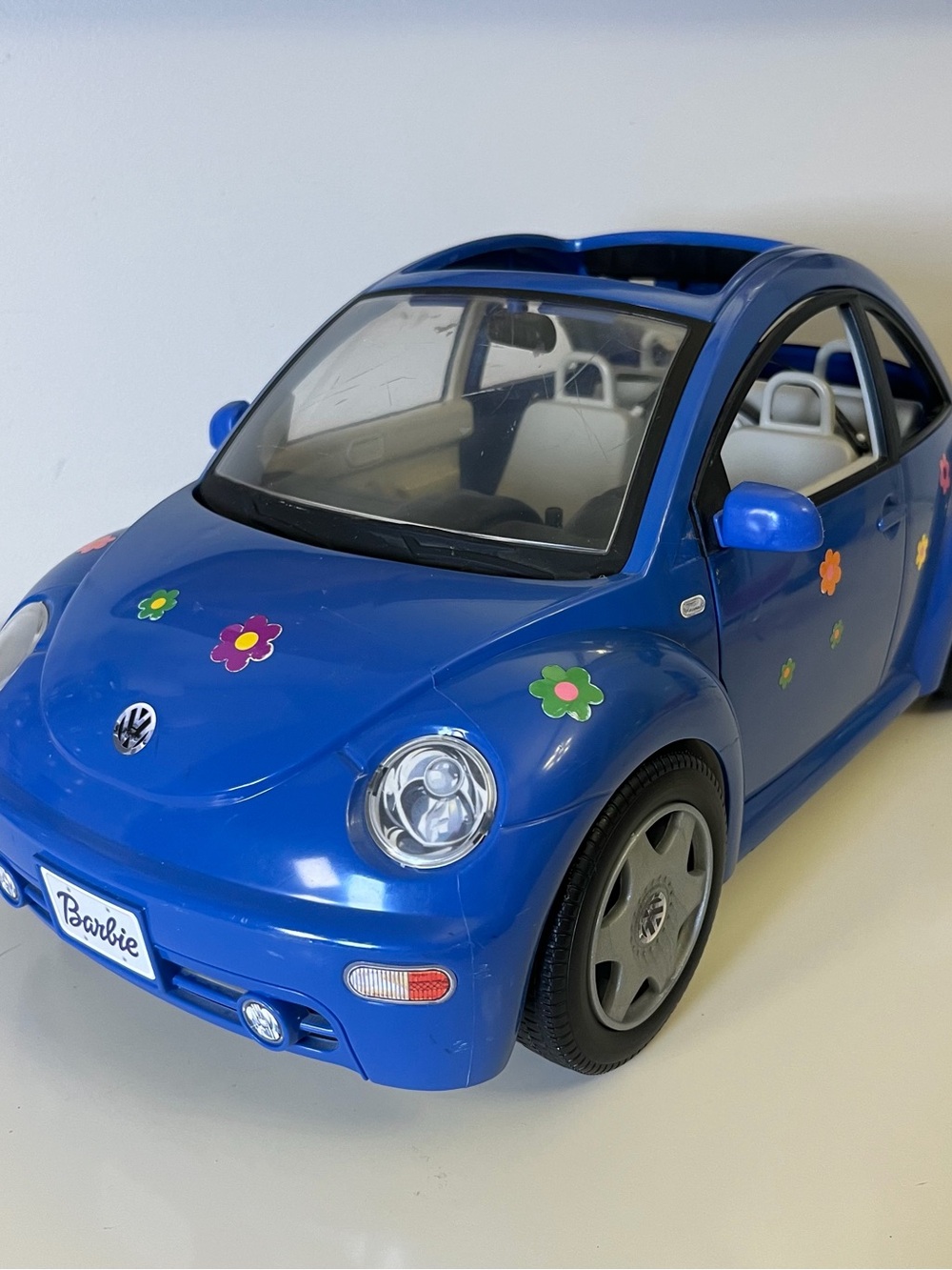 Vintage Barbie 17" VOLKSWAGEN VW CAR Mattel 2000 Blue Beetle Barbie Bug Sunroof